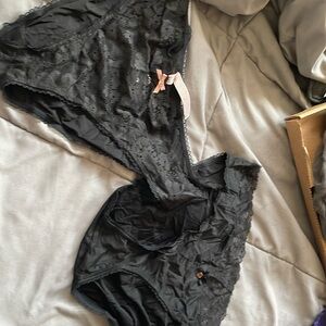 Victoria Secrets black bikini underwear